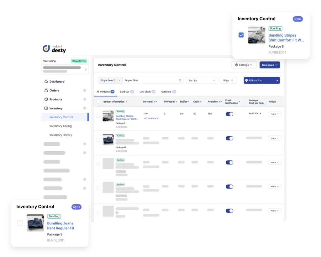 Mekari Desty - Fitur - Inventory