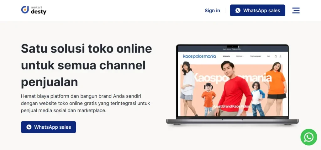 Platform Website Toko Online Mekari Desty Store