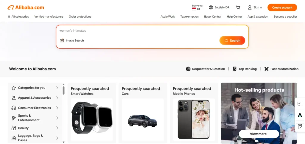 tampilan marketplace alibaba