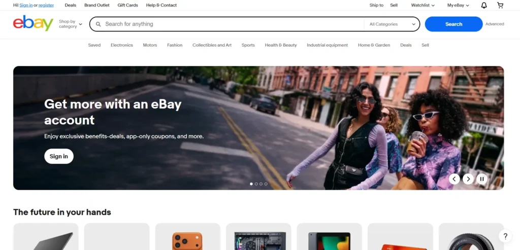 tampilan marketplace ebay