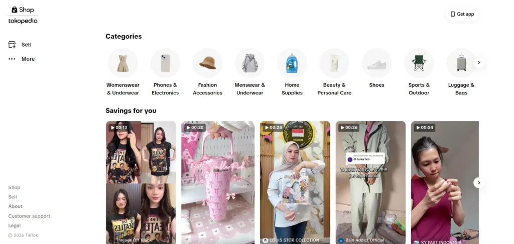 tampilan e-commerce tiktok shop