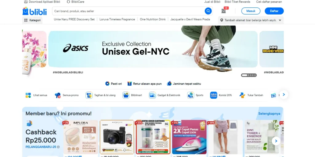 tampilan e-commerce blibli