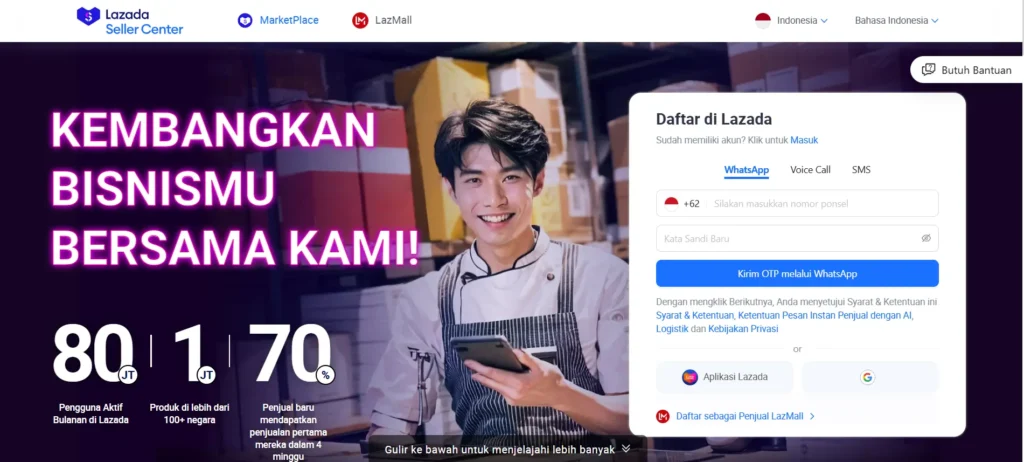 website daftar seller lazada