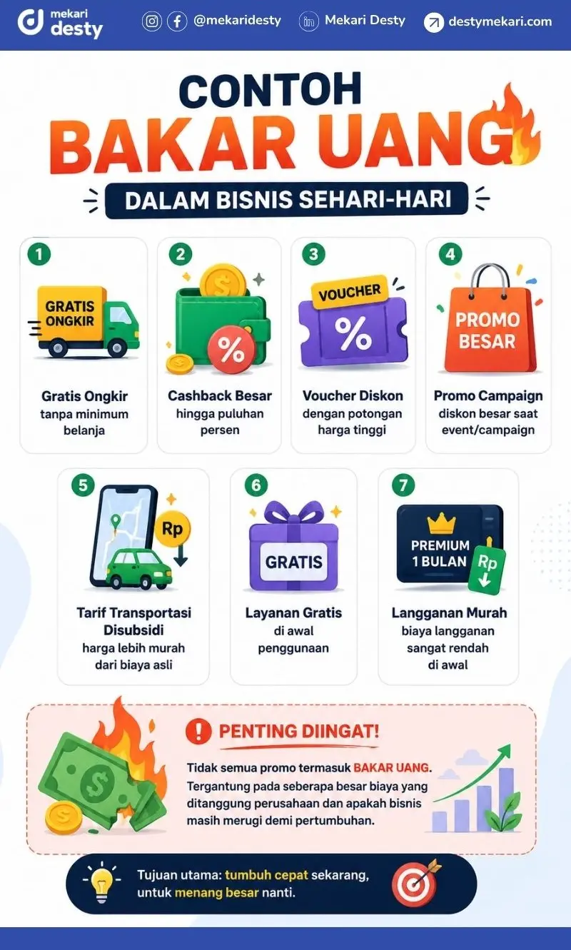 Contoh Bakar Uang dallam Bisnis Sehari-hari