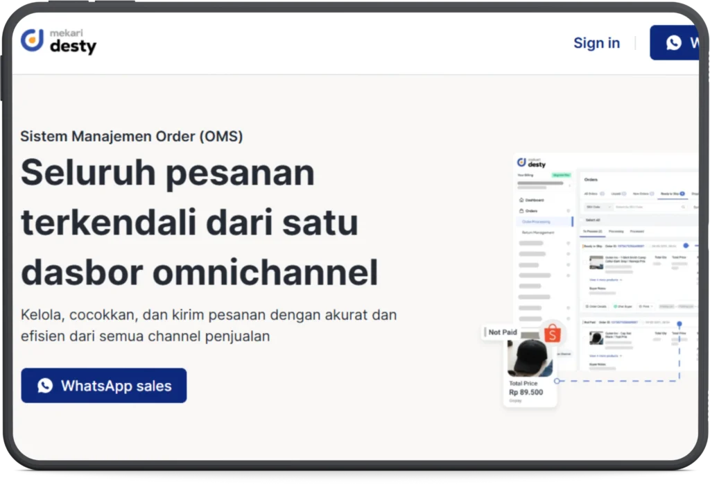 Mengelola pesanan melalui aplikasi rekap order Mekari Desty
